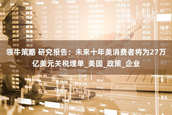 领牛策略 研究报告：未来十年美消费者将为27万亿美元关税埋单_美国_政策_企业