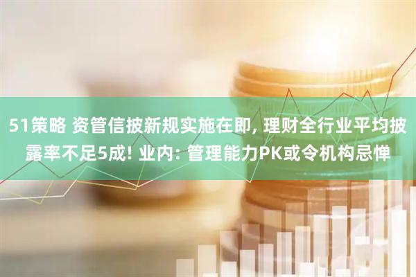 51策略 资管信披新规实施在即, 理财全行业平均披露率不足5成! 业内: 管理能力PK或令机构忌惮